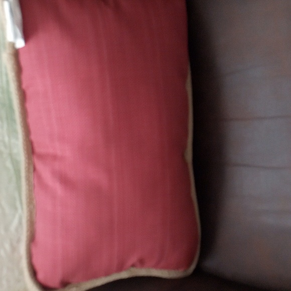 2/$25.00 Floral Back Cushion With Plaited Corded Edge (11.5" x 18.5") - Picture 3 of 3